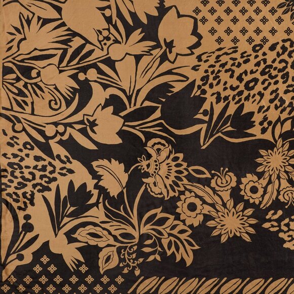Johnny Was Laurel Canyon Lola Cozy Blanket Reversible Floral Gold Black Home NEW - Picture 4 of 6